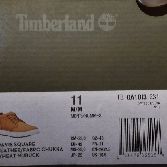 TIMBERLAND Davis Square Chukka sneakers 11 Tan NIB - Picture 5 of 5